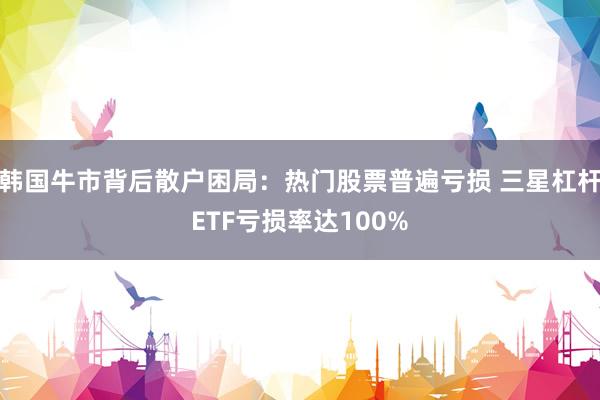 韩国牛市背后散户困局：热门股票普遍亏损 三星杠杆ETF亏损率达100%