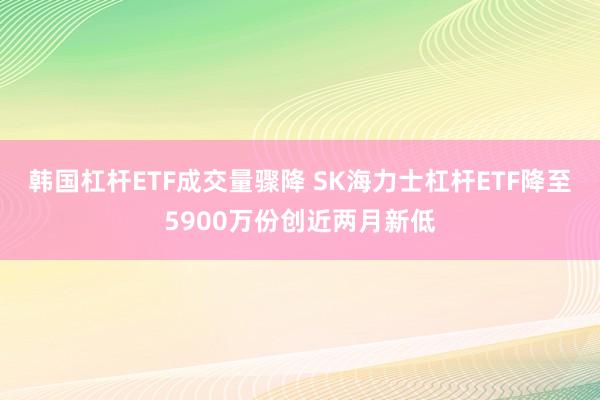 韩国杠杆ETF成交量骤降 SK海力士杠杆ETF降至5900万份创近两月新低