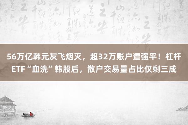 56万亿韩元灰飞烟灭，超32万账户遭强平！杠杆ETF“血洗”韩股后，散户交易量占比仅剩三成