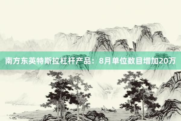 南方东英特斯拉杠杆产品：8月单位数目增加20万
