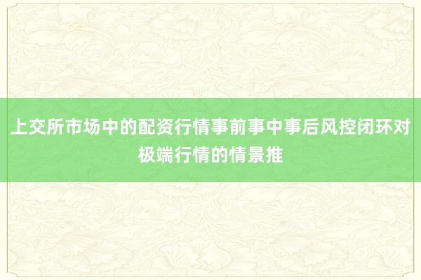 上交所市场中的配资行情事前事中事后风控闭环对极端行情的情景推