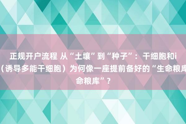 正规开户流程 从“土壤”到“种子”：干细胞和iPS（诱导多能干细胞）为何像一座提前备好的“生命粮库”？